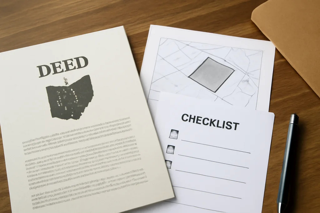 Ohio landowner organizing sale documents without a realtor