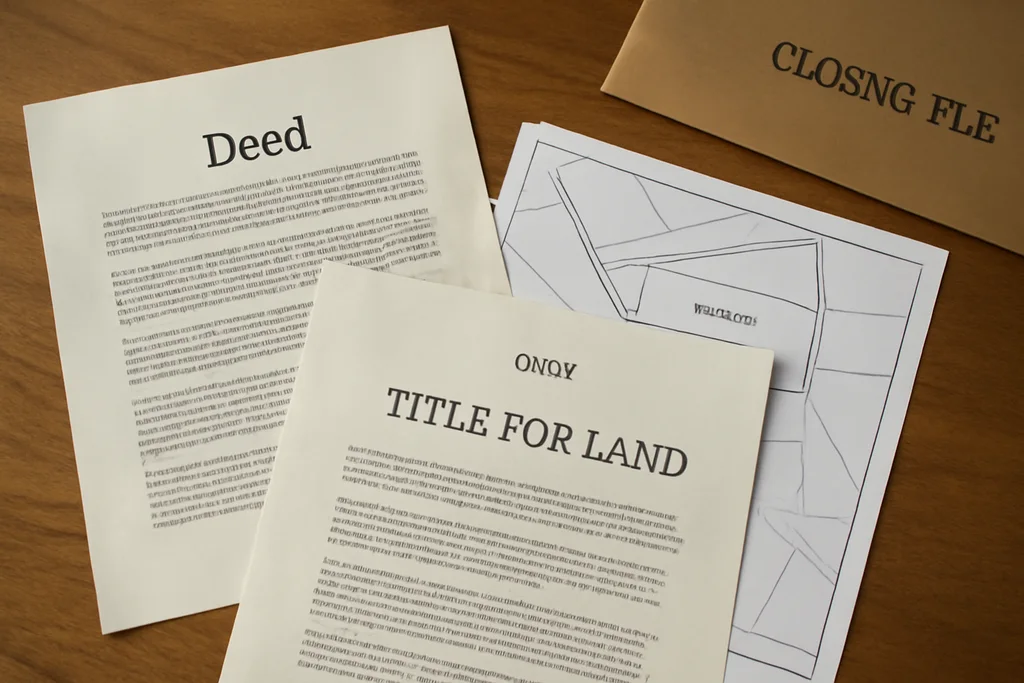 Ohio deed and title paperwork for a land sale