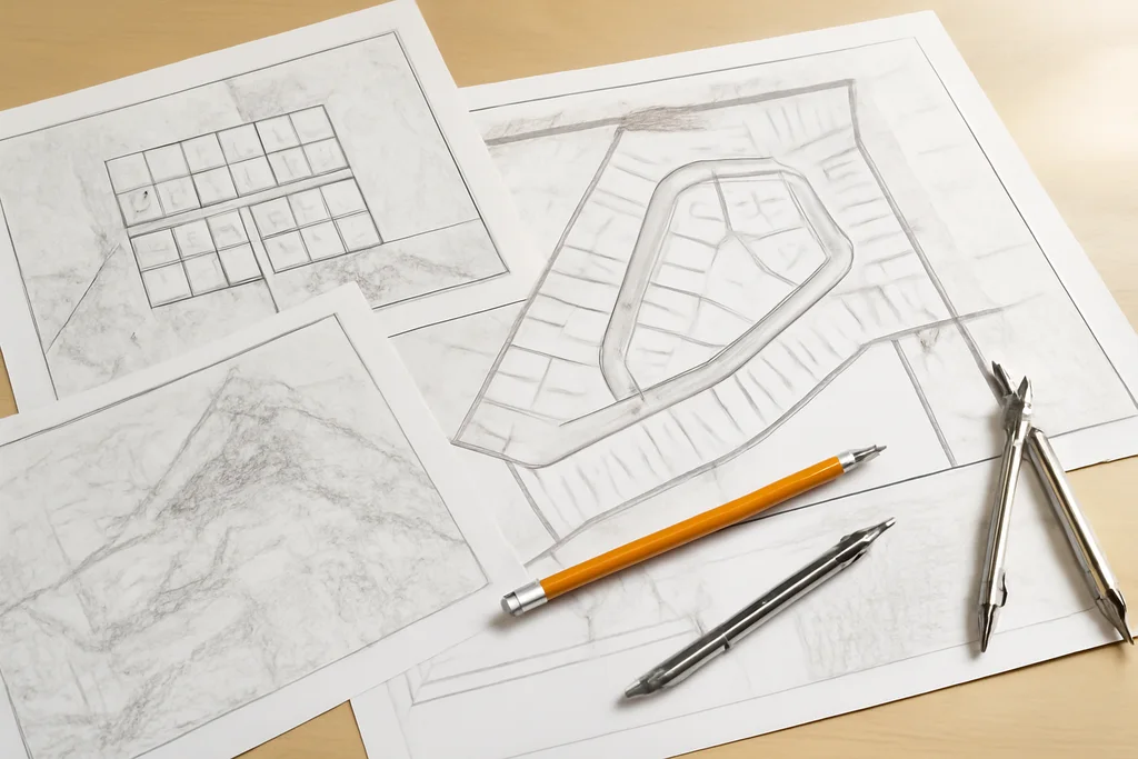 Site plan and parcel map for an Ohio land development review