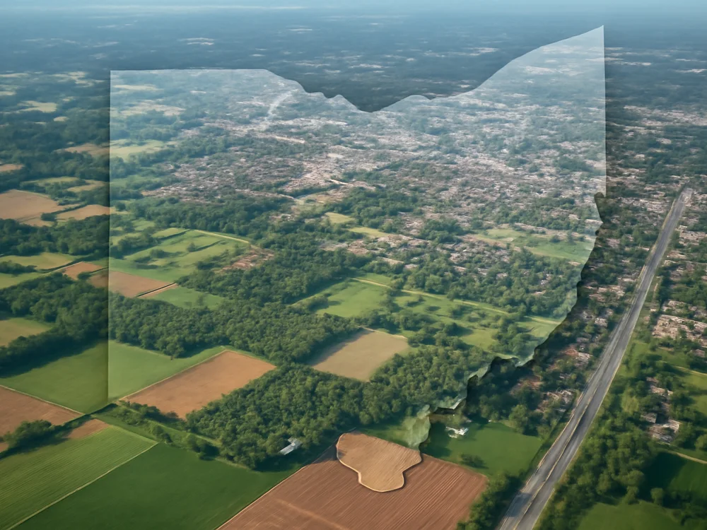 Map of Ohio State showing major cities